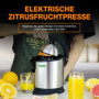 Augosma Presse-agrumes électrique de haute qualité, adapté aux oranges, citrons et pamplemousses, acier inoxydable brossé, facil