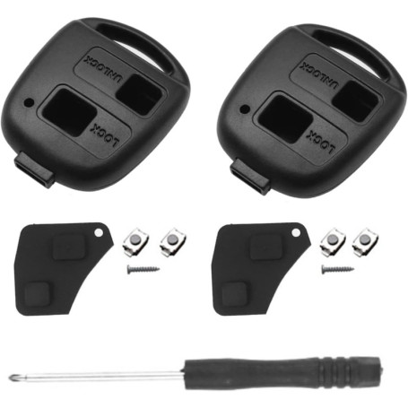 SLshiBo 2 Pièces Coque Télécommande Toyota 2 Boutons Boitier Clef Voiture Coque de Clé sans Lame Compatible avec Toyota Yaris Ra