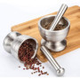 Mortier en acier inoxydable avec pilon de qualité alimentaire Pestle and Mortar - Diamètre : 10 cm
