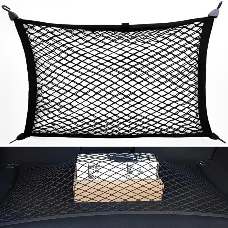 WTZWYFWJ Filet De Rangement Coffre De Voiture,Filet Voiture Pour Rangement Camping Car,80×60cm Peut être étendu Jusqu'à 180×120c