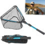 katmerio Épuisette de pêche, épuisette télescopique en caoutchouc, épuisette pliable, épuisette télescopique, filet de pêche pou