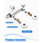Mitigeur Douche Thermostatique, Mitigeur Baignoire Thermostatique, Mitigeur/Robinet Douche Thermostatique en Laiton avec Bouton 