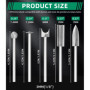 Jeu de Outils de Sculpture sur Bois pour Dremel, 5 Pièces Différents Mèches de Sculpture sur Bois avec Tige de 1/8 pouces pouces