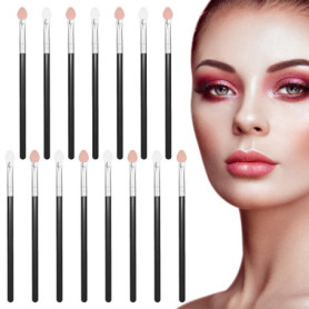 VEGCOO 15 Pinceaux Fards à Paupières, Pinceaux Maquillages Eponge, Pinceaux Maquillages Yeux Pinceau Double Face pour l'Applicat