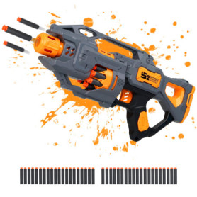 SK MISS Pistolet Jouet Enfants, Jouets Blaster en Mousse avec 40 Fléchettes Mousse et Barillet Rotatif, Jouets Motorisés Pistole