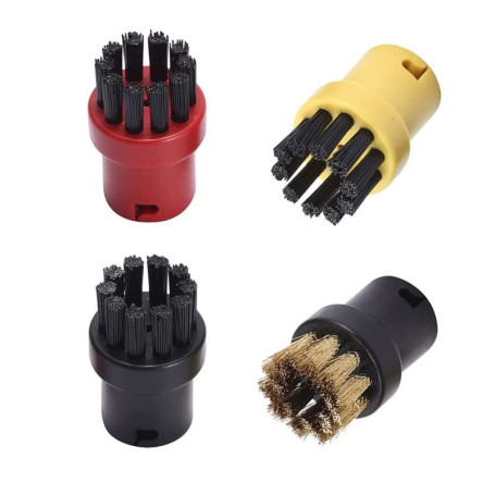 Lot de 4 brosses de nettoyage à vapeur，Accessoires de nettoyage à vapeur，Brosses Rondes Set,pour Kärcher SC1 SC2 CTK10 SC3 SC4 S