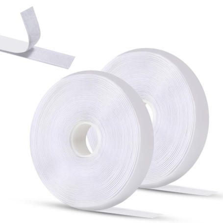 Oderra Blanc Ruban Adhésif, Scratch Autocollant Double Face, 8m x 2cm Autocollant, Adhésif Puissant Convient Aux Cadres Photo, F