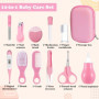 Mokaskaidj 12Pcs Trousse de Soin Bebe Naissance, Trousse de Toilette Bebe, Sets et Trousses de Toilette, Ensemble Sécurité pour 