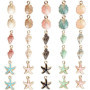 30 Pièces Pendentif Breloque Assortie en Émail, Pendentif DIY, Pendentifs en Coquillage Étoile de Mer, Pendentifs Breloques, pou