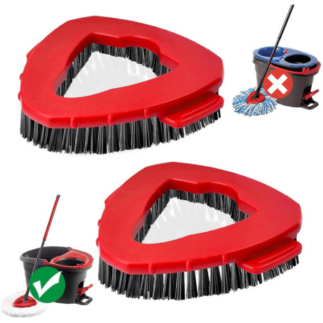 NEWHE Lot de 2 brosses à récurer pour Vileda Turbo EasyWring, tête de rechange pour carrelage de salle de bain et de cuisine