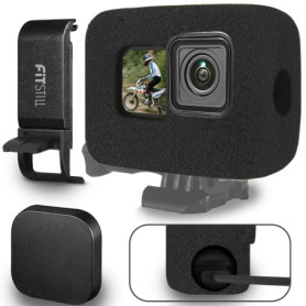 FitStill Windslayer Housse de Protection Coupe-Vent pour Go Pro Hero 13, 12, 11, 10, 9 - Mousse Noire Réduction du Bruit du Vent