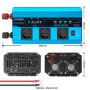 Yinleader Convertisseur 12v 220v Pur Sinus 3000W/6000W Onduleur Pur Sinus 3 européennes sockets et 4 Ports USB LCD Affichage de 