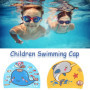 2 Pcs Bonnets de Bain Mignons Enfants Bonnets de Natation de Compétition Dessin Animé Bonnet de Bain en Polyester Élastique Bonn