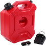 HaTur 5 Litre Réservoir de carburant portable Jerrican Réservoir de Secours d'urgence Essence Peut pour Moto ATV UTV Rouge