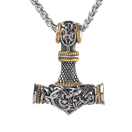 Collier Marteau De Thor, Collier Pour Homme, Collier Viking, Collier Homme Acier Inoxydable, Colliers Pendentif Viking, Collier 