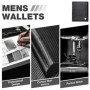 WONSEFOO Portefeuille en Cuir Carbone pour Hommes Bloquant RFID avec 11 Emplacements | Vertical à Trois Volets | Cadeaux de Noël