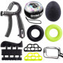 Musculation Main Kit de 8, Entraînement de Musculation Avant Bras, Pince Poignée 10-60 kg Ajustable Comptage Hand Gripper, Exerc