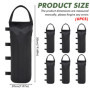 LEKEFETO Lot de 6 sacs de sable pour tente : 50 x 20 cm Sac de sable lesté avec longue ceinture, tissu Oxford 800D lesté, sac de