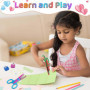 Lot de 6 Ciseaux de Bricolage pour Enfants avec 6 Perforatrices à Papier, 6 Formes de Coupe Différentes, Ciseaux à Papier pour E