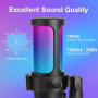USB Gaming Micro, RGB Microphone à Condensateur, Micro Gaming avec Bras, Micro Streaming pour Mac PS4 PS5, pour Le Streaming Les