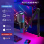USB Gaming Micro, RGB Microphone à Condensateur, Micro Gaming avec Bras, Micro Streaming pour Mac PS4 PS5, pour Le Streaming Les