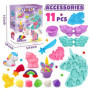 Pâte à modeler pour enfants à partir de 3 ans - Thème licorne Play Color Dough - Accessoires d'art et d'artisanat - Kit avec 11 