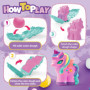 Pâte à modeler pour enfants à partir de 3 ans - Thème licorne Play Color Dough - Accessoires d'art et d'artisanat - Kit avec 11 