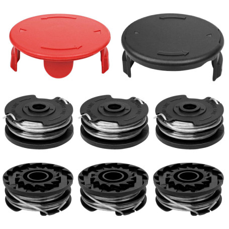 Lot de 6 bobines de Fil de Coupe 6 m de Rechange, Coupe Bordure Bobine, Bobine de Remplacement de Fil en Nylon pour Coupe-Bordur