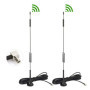 Bingfu Antenne 4G LTE TS9 Base Magnétique Antenne Externe 4G 7dBi(Paquet de 2) Compatible avec Routeur Hotspot Huawei MiFi Modem