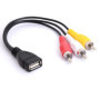 Tomost Câble USB vers 3 RCA USB 2.0 femelle vers 3 RCA mâle - Adaptateur pour caméscope AV - Cordon pour TV, PC, DVD (20 cm)