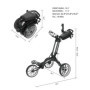 Newfly Chariot de Golf à Trois Roues Compact Ultra - léger Taille Pliante Minimale