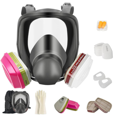 Sumeber Combinaison complète 19 en 1 - Masque respiratoire réutilisable - Masque à gaz complet avec filtre - Masque anti-poussiè