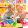 Aischens Jeu de Pêche à la Ligne Enfant, 45 Poissons et 4 Cannes à Pêche, Jeux de Pêche Électriques, Jouet de Pêche Musical avec