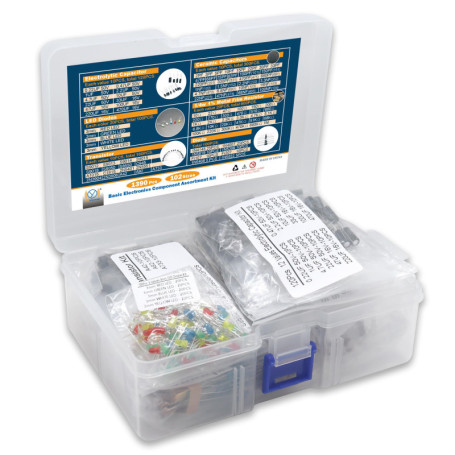 DIYoung 1390pcs Kit de Composants électroniques avec Diodes LED, Résistance de Couche Métallique, Boîtier de Condensateur électr