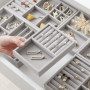6 Pcs Plateaux Rangement, Peut Stocker/Afficher, Organisateur Tiroir a 6 Tailles Différentes, Plateau Bijoux Velour pour Bague/C