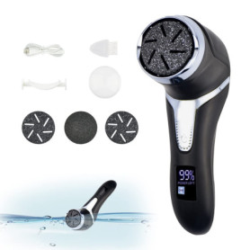 Kikuo Râpe à Pieds Electrique, Râpeuse Pieds Electrique Lime à Pied Avec Chambre à Vide et 2 vitesses, Rechargeable IPX7 Etanche