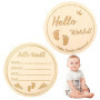 Panneau D'annonce de Bébé en Bois rond de 10 cm, Idéal pour les Photos de Baby Shower, la Décoration Murale de la Nurserie, Hell