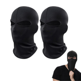 SEFIRST 2 Pcs Cagoule Masque de Ski 2 Trous, Cagoule Moto Balaclava Hiver Tour de Cou Homme Femme Coupe, Protection UV, Charpe d