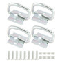 QWORK® Lot de 4 anneaux d'arrimage robustes en D - acier galvanisé - pour remorques, camions, bateaux, fixation de kayak