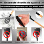 24 Pièces Kit Ustensiles de Cuisine, Set de couverts de cuisine, poignée en bois, résistant à la chaleur, Ensemble de Cuisine sa