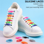Kyduu 100 pcs No Tie Lacets de Chaussure sans noeud pour Unisexe Enfants et Adultes Shoe Laces élastiques pour Chaussures de Spo