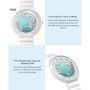 CIGA Design Montre Automatique Femme - Blue Planet Ice Age Série U Montre Céramique Style de Mode en Cristal Saphir avec Bracele