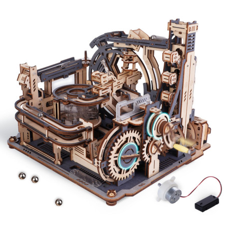 ROKR Circuits de Billes électrique Maquette en Bois a Construire Puzzle 3D Maquette Mécanique en Bois pour des Enfants, des Adol