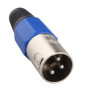 Jopto Lot de 2 Connecteurs XLR 3 Broches Bornes Mâle Connecteur Câble Audio Bleu/Noir/Argenté avec Soulagement de la Tension Ble