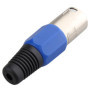 Jopto Lot de 2 Connecteurs XLR 3 Broches Bornes Mâle Connecteur Câble Audio Bleu/Noir/Argenté avec Soulagement de la Tension Ble