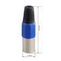 Jopto Lot de 2 Connecteurs XLR 3 Broches Bornes Mâle Connecteur Câble Audio Bleu/Noir/Argenté avec Soulagement de la Tension Ble