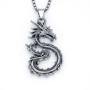 XFSRG Collier Dragon en Acier Inoxydable pour Femme - Bijoux Fantaisie - Chaine Argentée - Cadeau - Style Gothique et Mystique