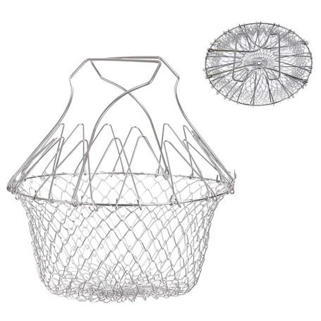 Xrten Panier à Frire, Panier a Salade Tamis Cuisine Inoxydable Fry Extensible Chef Panier Cuisine