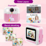 Etpark Appareil Photo Instantané, Appareil Photo Enfant Cadeau pour Filles de 4-12 Ans avec Papier d'impression & Carte 32G, Cam