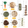 Jouets à Mâcher pour Lapin,11 PCS Jouets pour Petits Animaux,Jouets de Hamsters,Jouets de Cochon D'Inde,Naturel Petits Animaux M